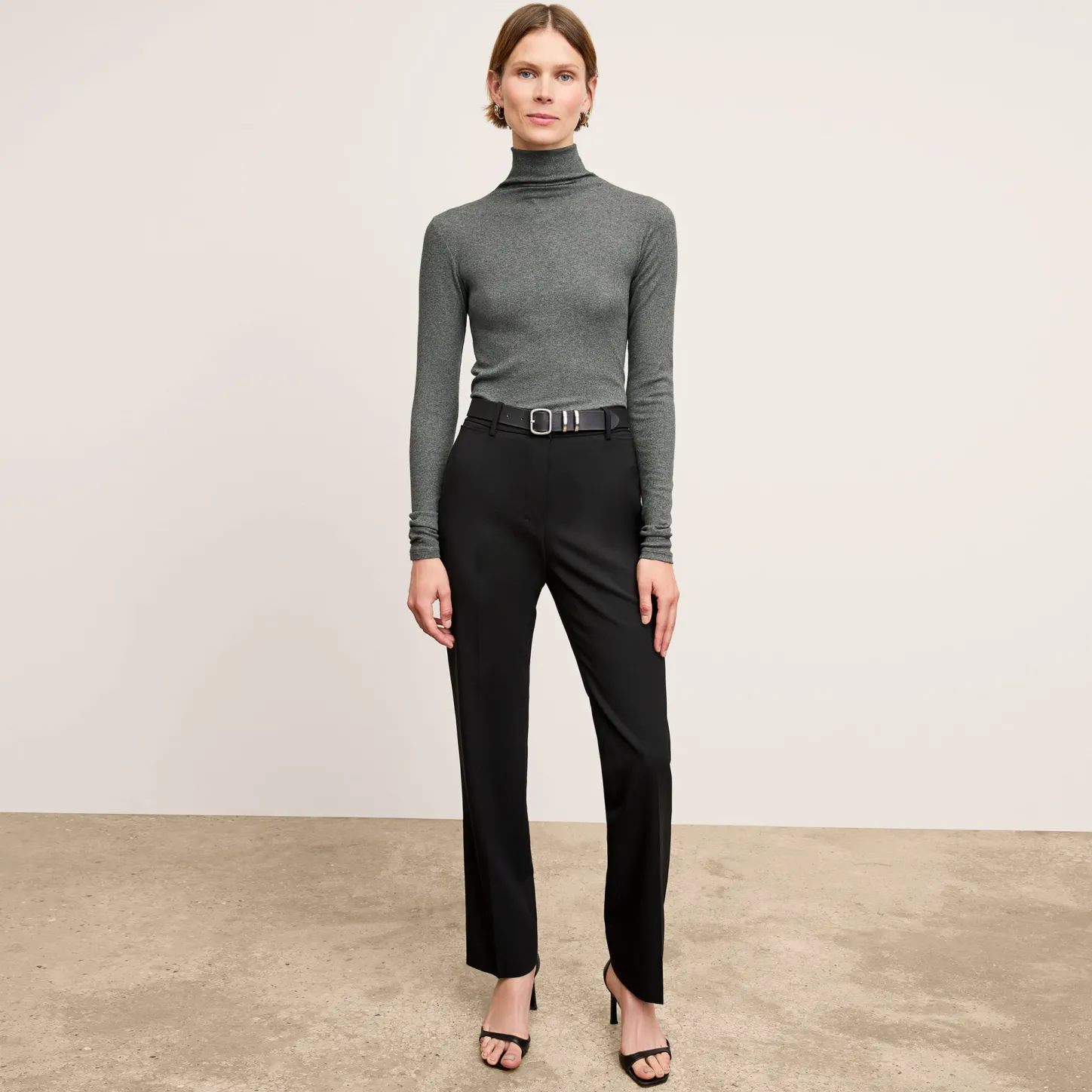 M.M.LaFleur T-Shirts|The Axam Turtleneck - Organic Ribbed Pima Cotton