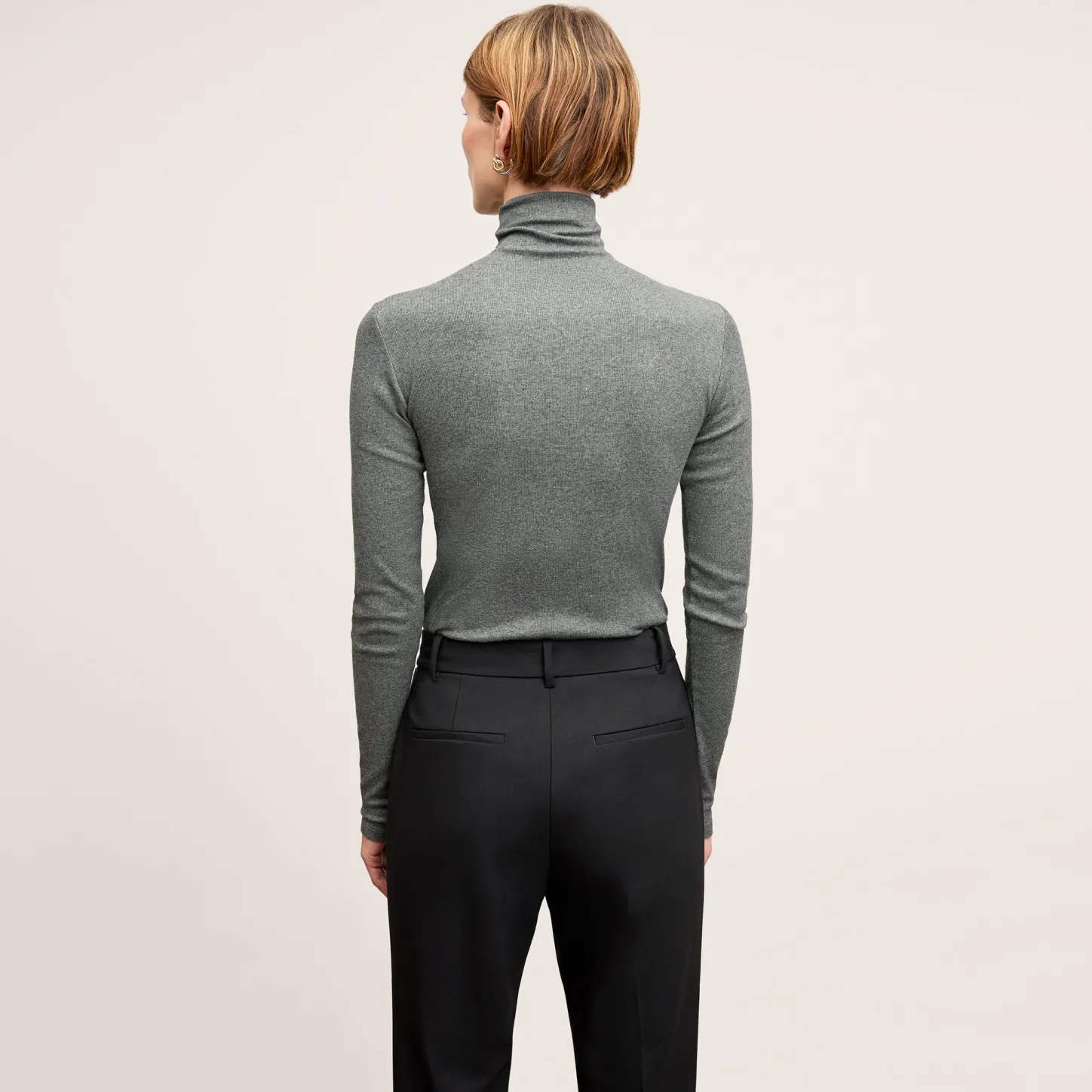 M.M.LaFleur T-Shirts|The Axam Turtleneck - Organic Ribbed Pima Cotton