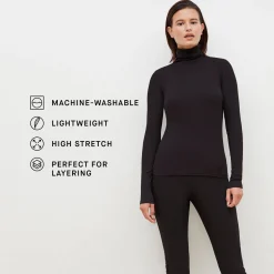 M.M.LaFleur Tops|The Axam Turtleneck - Ribbed Pima Cotton