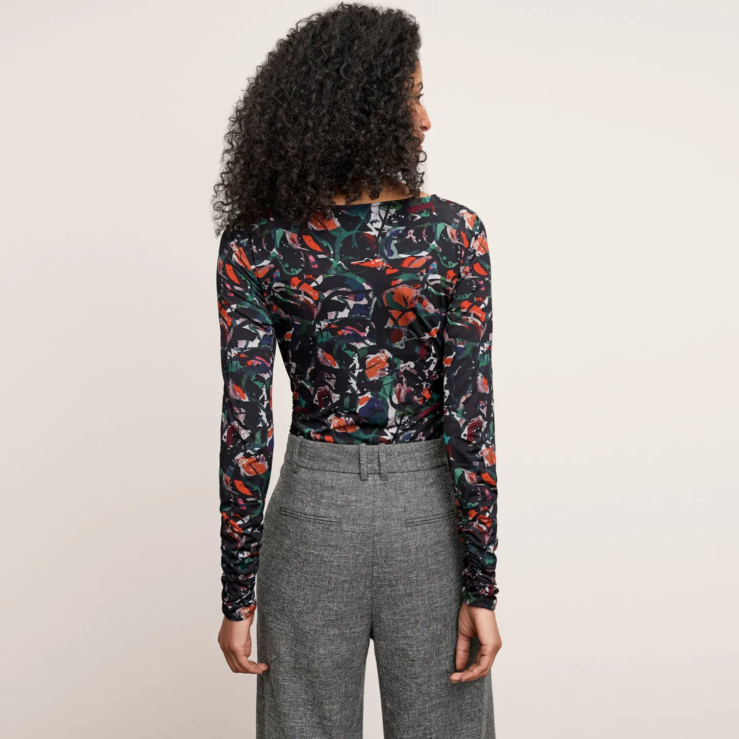 M.M.LaFleur Suiting|The Bia Pleated Trouser - Crosshatch Suiting