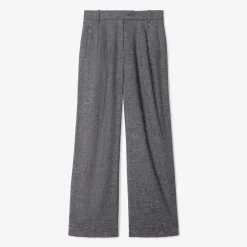 M.M.LaFleur Suiting|The Bia Pleated Trouser - Crosshatch Suiting