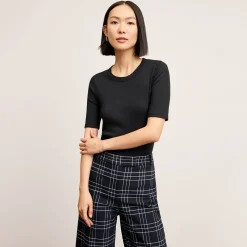 M.M.LaFleur Tops|T-Shirts|The Chana T-Shirt - Organic Ribbed Pima Cotton