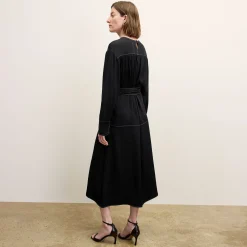 M.M.LaFleur Dresses|The Edie Dress - Washable Silk Top Stitch