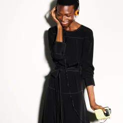 M.M.LaFleur Dresses|The Edie Dress - Washable Silk Top Stitch