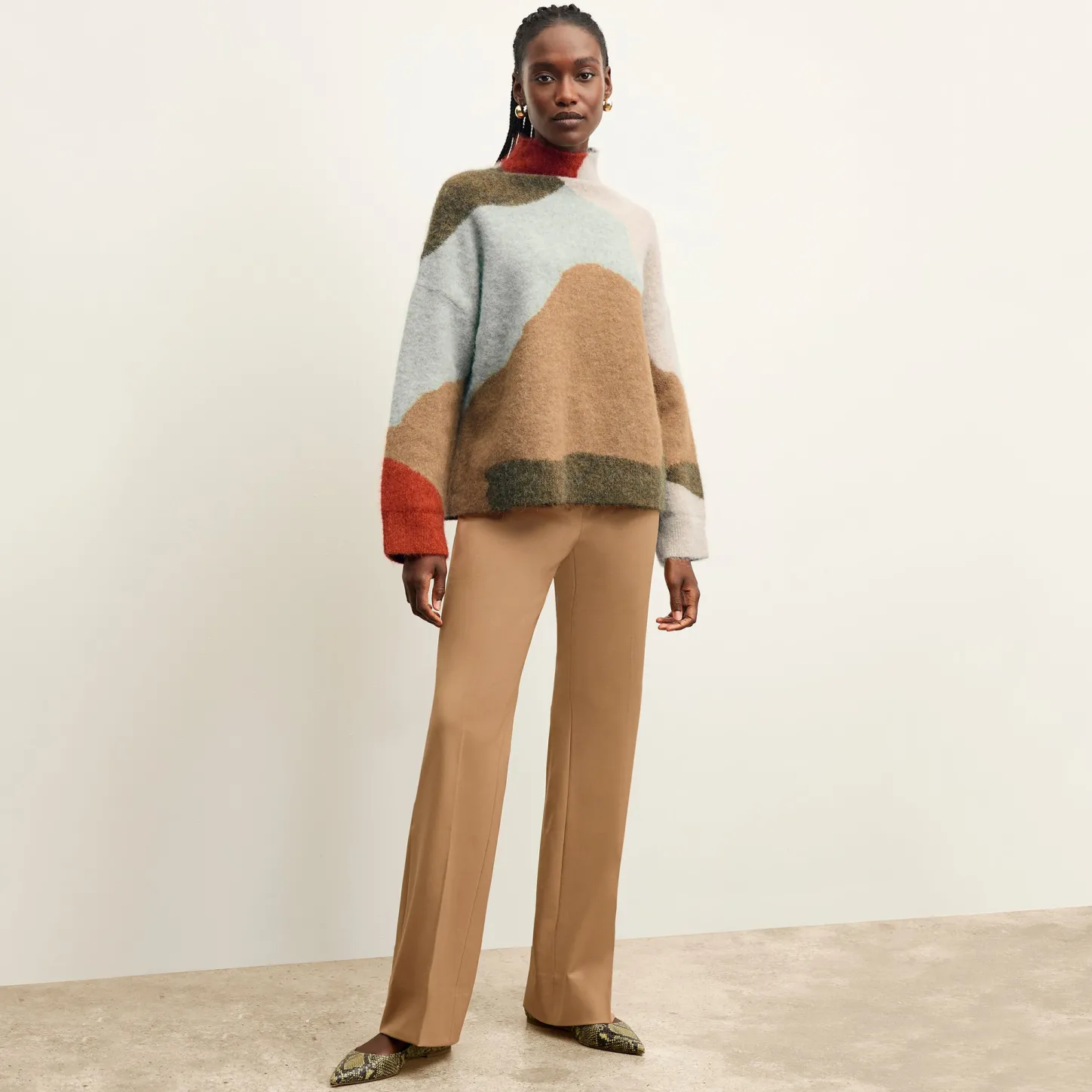 M.M.LaFleur T-Shirts|The Horton Flare Trouser - Washable Wool Twill