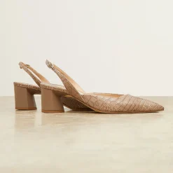 M.M.LaFleur Accessories|The Irene Slingback - Embossed Croc