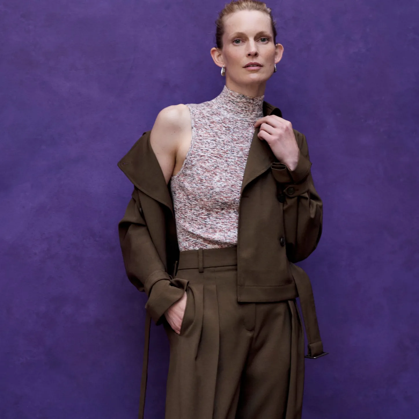 M.M.LaFleur Tops|The Koa Turtleneck - Space Dye Rib Knit