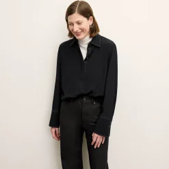 M.M.LaFleur Tops|The Mira Top - Washable Silk Top Stitch
