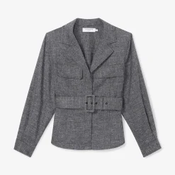 M.M.LaFleur Jackets|Suiting|The Natalia Shacket - Crosshatch Suiting