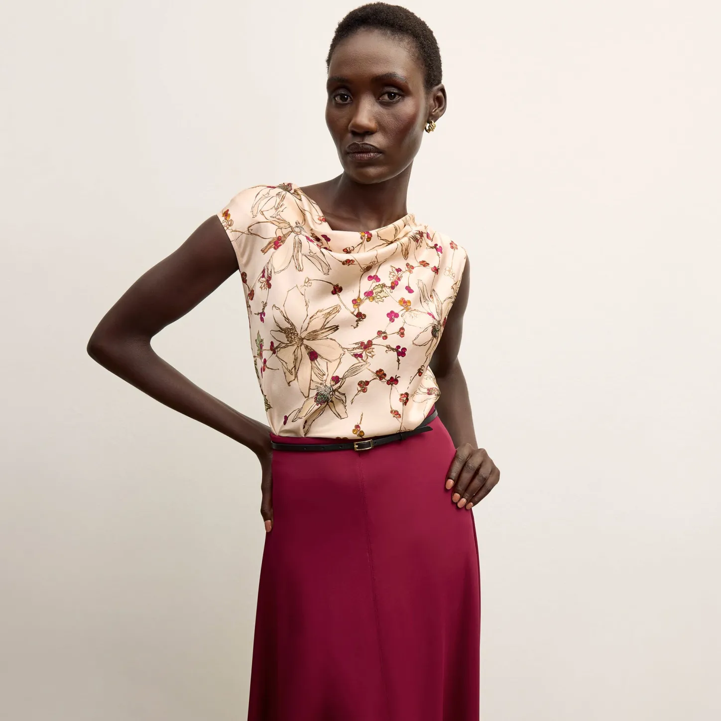 M.M.LaFleur Tops|The Nora Top - Washable Silk Charmeuse
