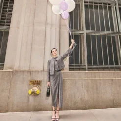 M.M.LaFleur Dresses|Suiting|The Valencia Dress - Crosshatch Suiting