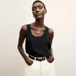 M.M.LaFleur Tops|The Vicky Tank - Washable Silk Top Stitch