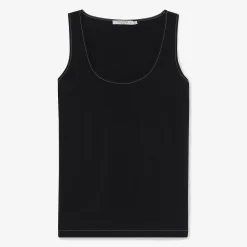 M.M.LaFleur Tops|The Vicky Tank - Washable Silk Top Stitch