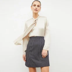M.M.LaFleur Suiting|The Whitney Skirt - Stretch Houndstooth