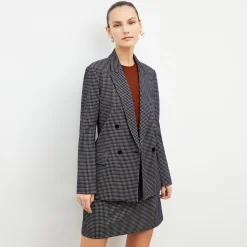 M.M.LaFleur Suiting|The Whitney Skirt - Stretch Houndstooth